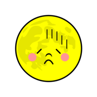 Depressed moon character