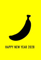 香蕉剪影的申年贺卡