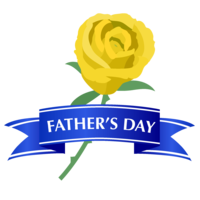 Rose flower and Father's Day ribbon