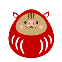 Cute wild boar zodiac daruma