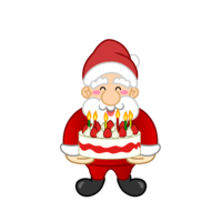 Santa character with a Christmas cake