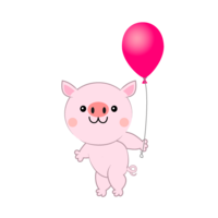 Pig with balloons