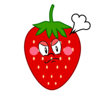 Angry strawberry character