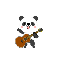 可愛いパンダのギタリスト