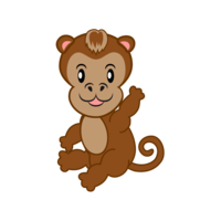 Monkey character to greet