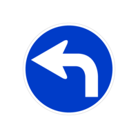仅左转指定方向外禁止通行图标