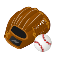Baseball ball and glove