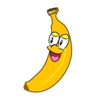 笑顔のバナナキャラ