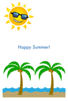 太阳和棕榈树暑期问候