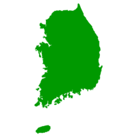 韓国の地図シルエット