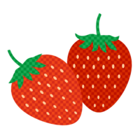 2 strawberries (check pattern)
