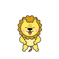 Lion character full of confidence