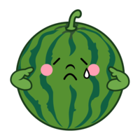 Crying watermelon character
