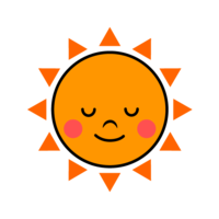 Sun character bowing