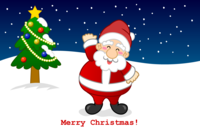 Santa's Christmas card waving