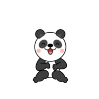 Laughing panda character