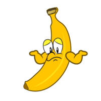 お手上げのバナナキャラ