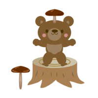 Autumn mushroom bear