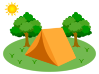 キャンプ場のテント
