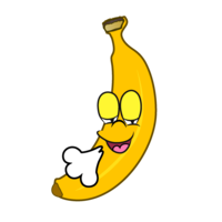 Relaxing banana character