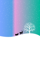 Snowfield deer silhouette background image