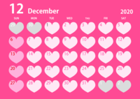 Heart calendar for December 2020
