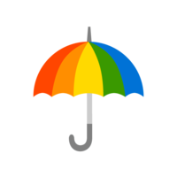 Cute rainbow-colored umbrella