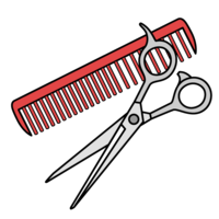 美容师剪刀和梳子