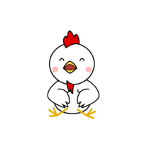 Laughing chicken character