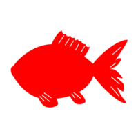 红色剪影的金鱼