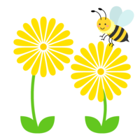 Cute bee and dandelion