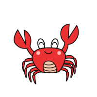 Smiley crab character