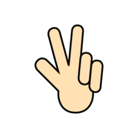 Hand of the piece with the thumb up