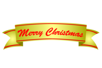Merry Christmas with gold ribbon