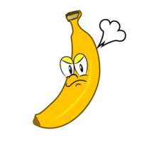 Angry banana character