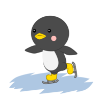 スケートする可愛いペンギン
