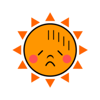 Depressed sun character