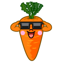 Carrot character in sunglasses