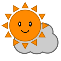 Cloud and sun character