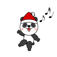 Panda character in Santa hat