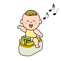 Baby sitting in a pot