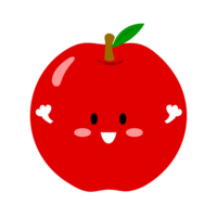 Cute apple character who is overjoyed
