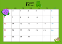 June 2021 calendar (rainy season)