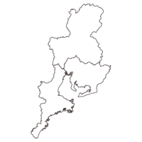 Black and white map of Tokai region