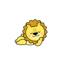 Dozing lion character