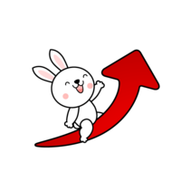 Cute rabbit on a soaring arrow