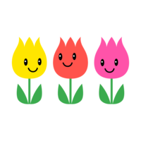 3 cute tulip characters