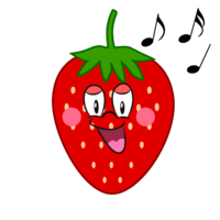 Singing strawberry character