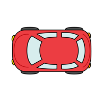 Rounded car seen from above