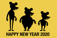 New Year's card of the three mouse brothers